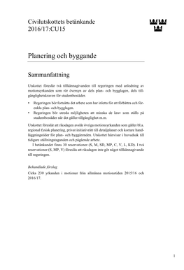 Planering Och Byggande