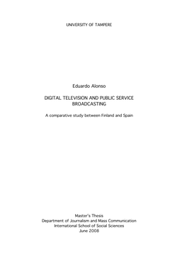 Digital Television and Public Service Broadcasting