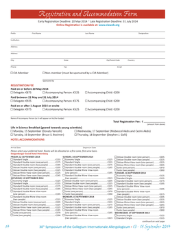 Registration and Accommodation Form