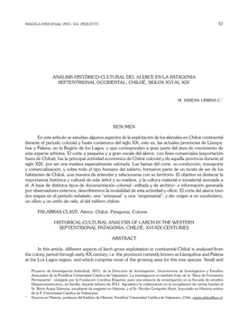 Análisis Histórico-Cultural Del Alerce En La Patagonia Septentrional Occidental, Chiloé, Siglos Xvi Al Xix*