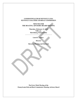 Proposed Rulemaking for an Amendment to Section 109.4 Which Would Have Prohibited Hydro Flying Devices on Commonwealth Waters