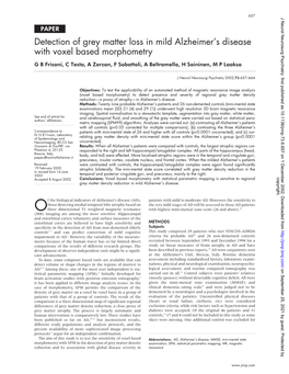 Detection of Grey Matter Loss in Mild Alzheimer's Disease with Voxel