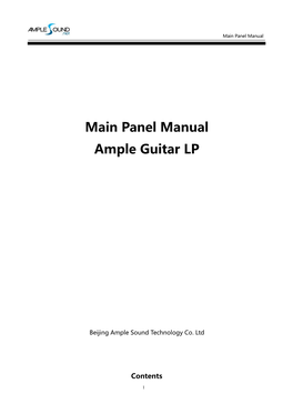 Main Panel Manual Ample Guitar LP