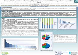 Serotypes, Risk Factors, Mortality and Antibiotic Susceptibility of Streptococcus Pneumoniae Isolated in Meningeal Infections in Adults in Galicia (Spain)