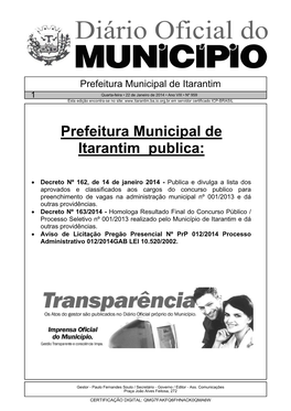 Prefeitura Municipal De Itarantim Publica