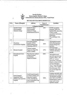 Link 3 Details of Teaching Hospitals