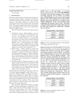 Tugboat, Volume 21 (2000), No. 2 121 Exploiting Rich Fonts Sivan