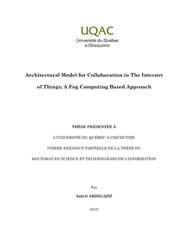 Architectural Model for Collaboration in the Internet of Things; a Fog Computing Based Approach