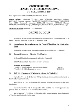 Compte Rendu Seance Du Conseil Municipal Du 27 Juin