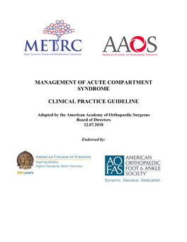 Management of Acute Compartment Syndrome