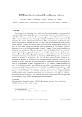 PRDM9 and the Evolution of Recombination Hotspots