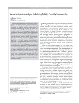 Natural Ferrihydrite As an Agent for Reducing Turbidity Caused by Suspended Clays