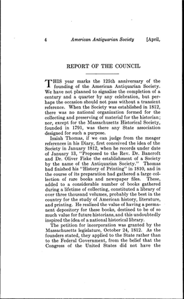 Report of the Council