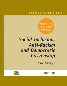 Social Inclusion, Anti-Racism and Democratic Citizenship