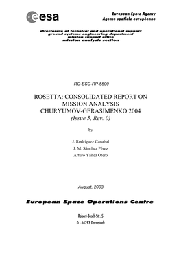 Rosetta Launch Window