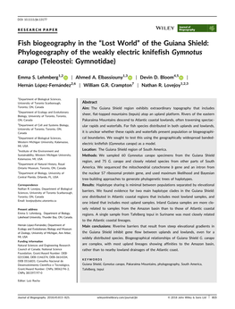 Fish Biogeography in the “