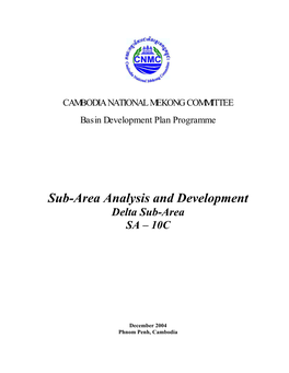Sub-Area Analysis and Development Delta Sub-Area SA – 10C