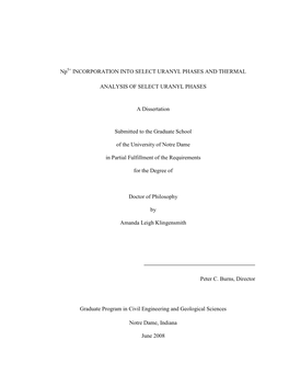 Incorporation Into Select Uranyl Phases and Thermal