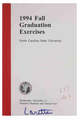 1994 Fall Graduation Exercises North Carolina State University Lire- 7