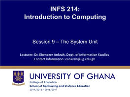 Session 9 – the System Unit