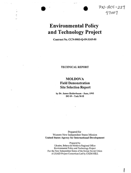 Environmental Policy and Technology Project