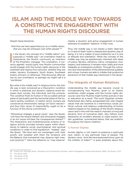 Islam and the Middle Way: Towards a Constructive Engagement with the Human Rights Discourse