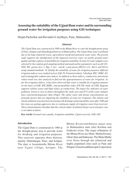 Assessing the Suitability of the Ujjani Dam Water and Its Surrounding Ground Water for Irrigation Purposes Using GIS Techniques