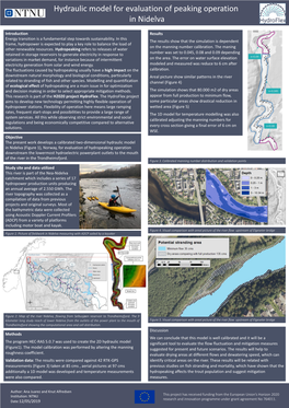 Hydraulic Model for Evaluation of Peaking Operation in Nidelva