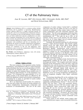 CT of the Pulmonary Veins Joan M