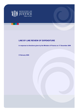Ministry of Justice Line by Line Review of Expenditure