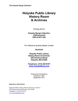 Holyoke Range Collection