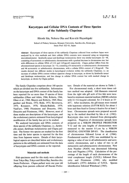 Karyotypes and Cellular DNA Contents of Three Species of the Subfamily Clupeinae