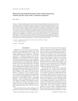 Behavioral and Anatomical Unity of the Earliest Burrowing Animals and the Cause of the ‘‘Cambrian Explosion’’