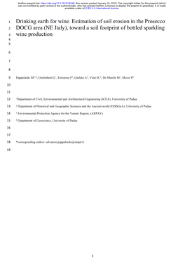 Drinking Earth for Wine. Estimation of Soil Erosion in the Prosecco DOCG