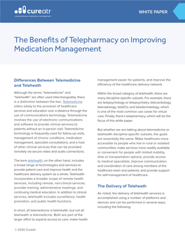 The Benefits of Telepharmacy on Improving Medication Management WHITE PAPER 1