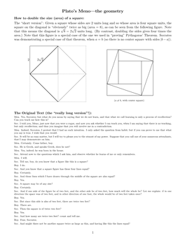 Plato's Meno—The Geometry