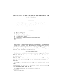 A Comparison of the Graphs of the Chromatic and Diatonic Scales