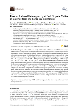 Erosion Induced Heterogeneity of Soil Organic Matter in Catenae from the Baltic Sea Catchment