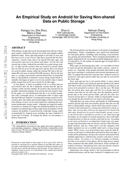 An Empirical Study on Android for Saving Non-Shared Data on Public Storage ∗