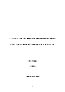 Narratives in Latin American Electroacoustic Music: Does a Latin