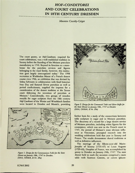 Hof-Conditorei and Court Celebrations in 18Th