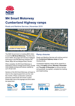 M4 Smart Motorway Cumberland Highway Ramps