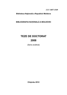 Teze De Doctorat 2008