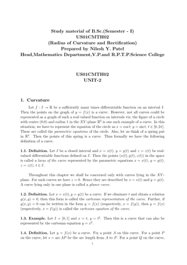 Radius of Curvature and Rectification