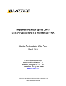 Implementing DDR3 Memory Controller (Latticeecp3)