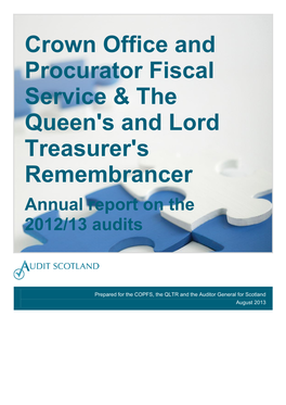 Crown Office and Procurator Fiscal Service Annual Audit 12/13