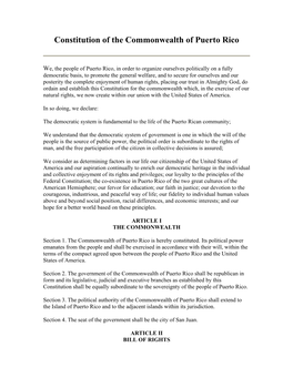 Puerto Rico Constitution