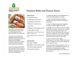 Summer Rolls and Peanut Sauce