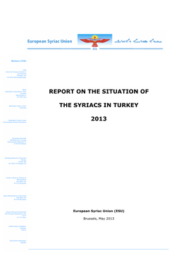 Report on the Situation of the Syriacs in Turkey 2013