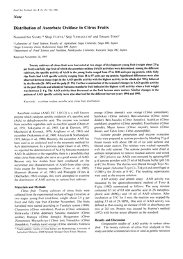 Distribution of Ascorbate Oxidase in Citrus Fruits